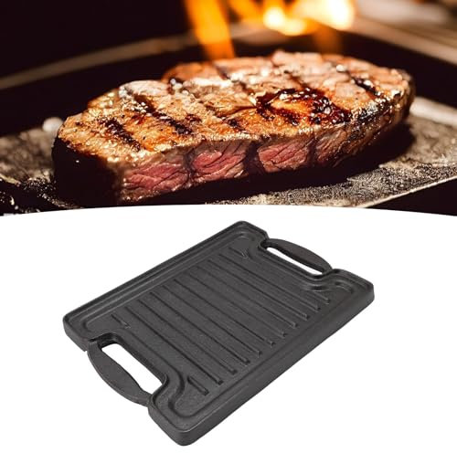 Bandeja para la Parrilla de Hierro Fundido, Placa de Parrilla de Hierro Fundido de Hierro Fundido, Parrilla de Calentamiento, Estufa de Plancha de Hierro Fundido, Parrilla con