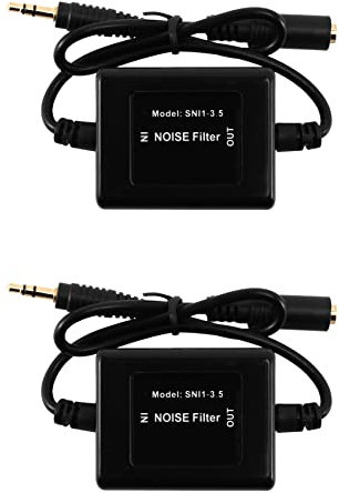 Uikdjgu 2X SNI-1/3.5 Entstoerfilter Stoergeraeusche Brummfilter Massefilter Isolator 3.5mm Schwarz