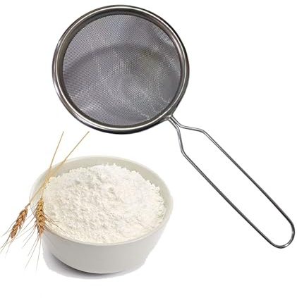 Teksome Colador De Malla Fina Con Mango - 12 Cm Coladores De Alimentos | Espumadera de Acero Inoxidable para Repostería y Cocina, Apto para Lavavajillas