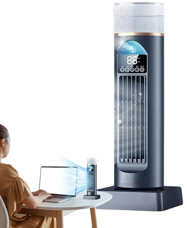 Ventilador de columna para dormitorio | Ventilador de oscilación de 120° para interior - Ventilador inteligente portátil oscilante para suelo de casa, oficina, dormitorio al aire libre