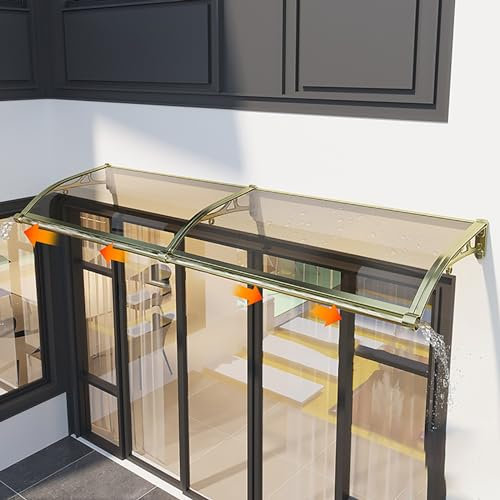 Tendone moderno in policarbonato per porta, Fenstermarkise e terrazza, senza rumore, trasparente, per ingresso esterno e protezione patio