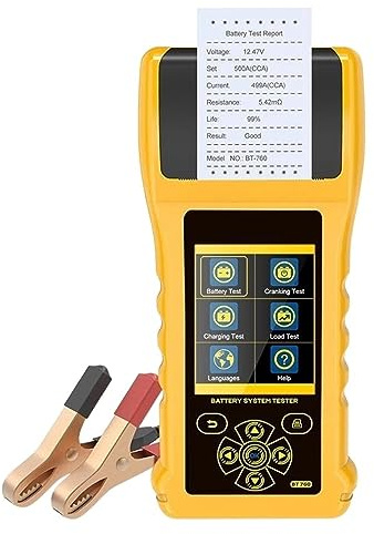 ZGJIAJU 12/24V 30 2000 CCA Car Battery Tester With Printer Color Screen For Trucks&cars&motorcycles Professional Diagnostic Tool