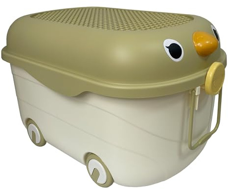 ATEK 70L Toy Box Storage, Kids Storage Boxes with Lids, Kids Storage on Wheels for Shelves, Kitchen, Bathroom, Playroom, Classroom, Office & Nursery