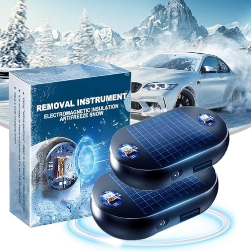 2 Stück Auto Enteiser – Elektromagnetisches Frostschutzgerät für Auto, Scheibenenteiser, Molekulare Interferenz Schnee- und Eisentfernung, Tragbarer Windschutzscheiben Defroster (J)