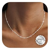 CASSIECA Chaîne Argent Femme 925 Chaine Argent Femme 925 Massif 18K Or Plaqué Collier Disque Ras de Cou Solide Fin Chaine sans Pendentif Largeur 1.2mm Longueur 61cm