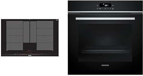 Siemens iQ700/300 Set: Induktionskochfeld 80cm + Einbau-Backofen mit Air Fry, varioInduktion plus