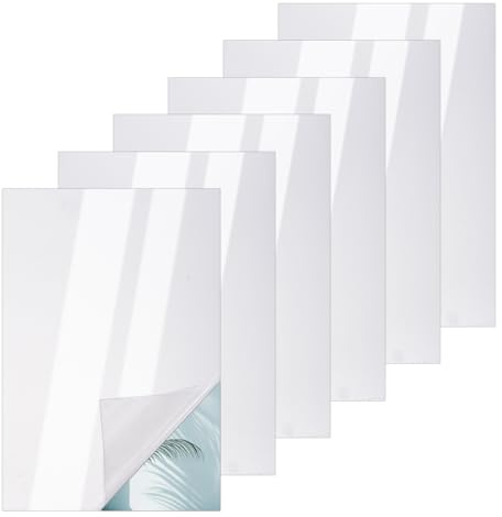NBEADS 6 pz Specchio Bidirezionale In Vetro, Fogli di Specchio Acrilico Rettangolari Da 30x20cm Specchio per Progetti Magici, Decorazioni Murali