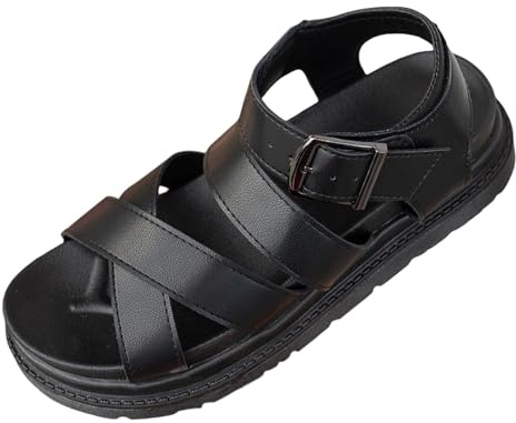 Plattformssandaler för kvinnor Uk, ankelremsandaler för kvinnor, korsremspänne promenadskor halkskydd bågstöd sandal öppen tå plattform strandskor komfort damer sandal