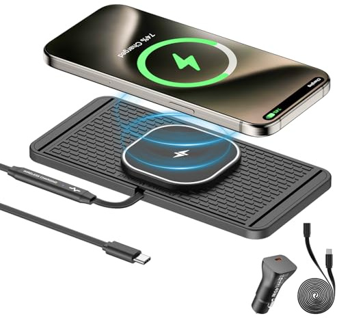 25W Magnetisches Wireless Ladegerät Auto, Polmxs für MagSafe Auto Ladegerät mit 45W USB-C Autoladegerät, Fast Wireless Charging Pad kompatibel mit iPhone 17/16/15/14/13/12, Samsung Galaxy, Google