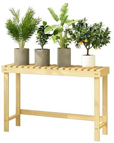 Pubstbos Blomstativ i trä för växter, inomhus, hörn, växthylla, multifunktionell, kombination, växthylla, stativ för trädgård, hörn, balkong, vardagsrum (trä, 78 x 25 x 45 cm)