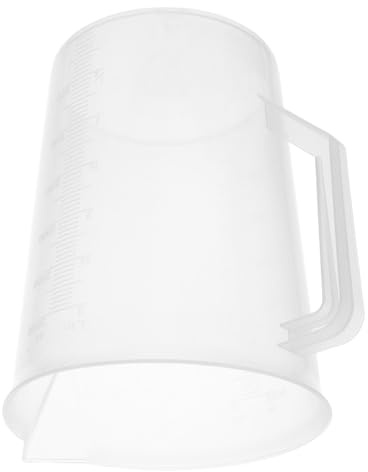 UKCOCO Tazza Dosatrice per Olio Motore in Plastica Bianca da 3000 Ml Superficie Graduata e Manico Ergonomico per Misurazione Precisa in Officina