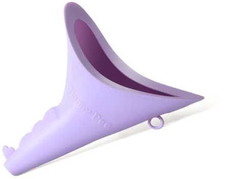 Urinario Femenino Portátil de Silicona Suave para Orinar de Pie Mujer, Orinal Portatil Mujer con Caja de Almacenamiento, Ideal para Camping, Viajes, Senderismo, Embarazo y Atascos (Morado)