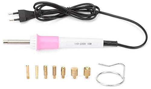 Hotfix Applikator Set, 15W Kristall Werkzeug, DIY Heißluftpistole mit Bohrstift, Applikator Tips und Eisengestell, 110-220V