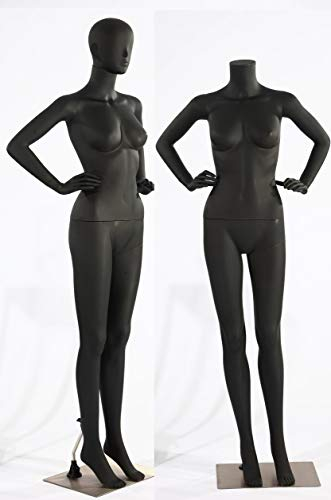 Hochwertig weibliche Schaufensterpuppe LF2-8 abstrakte schwarz matt lackierte Schaufensterpuppe in schwarz Nase und Mund geformt (Frau LF2-8)