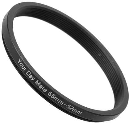 Step Down Ring, 1 piece, Ø 55 to 52 mm diameter, Ultra Slim, aluminium mount, for Ø 55 mm lens and Ø 52 mm filter, adapter ring, filter adapter Stepdown Camera, Step-Down Lens Camera