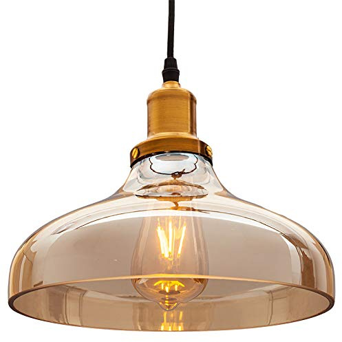 TECNOLUX EURO LAMPARA DE TECHO BOLA DE CRISTAL COLGANTE 260 MM X 260 MM X130 MM DE CAMBRE 1 METRO DE LARGO, E27 COLOR COLOR MARRON