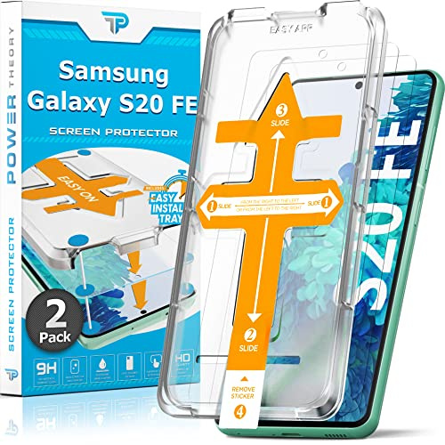 Power Theory Schutzglas für Samsung Galaxy S20 FE 5G/4G Schutzfolie, Glas Displayschutz mit Schablone, Displayschutzfolie, Glas Folie mit Anbringhilfe [2 Stück]