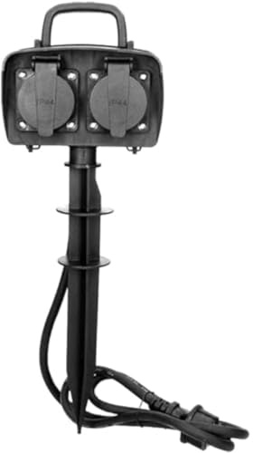 ORNO AE-13138 Prise Exterieure Etanche Ensemble de 2 Prises de Jardin 2300W IP44 avec Câble 1,5m Montage dans le Sol