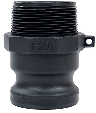 Quafwia 1 PC Camlock Fittings Poly Standard Type F Camlock Couplings, 2 Male Adapter x 2 Male Thread 2 inch Camlock Fittings Polypropylene Cam Groove Fitting