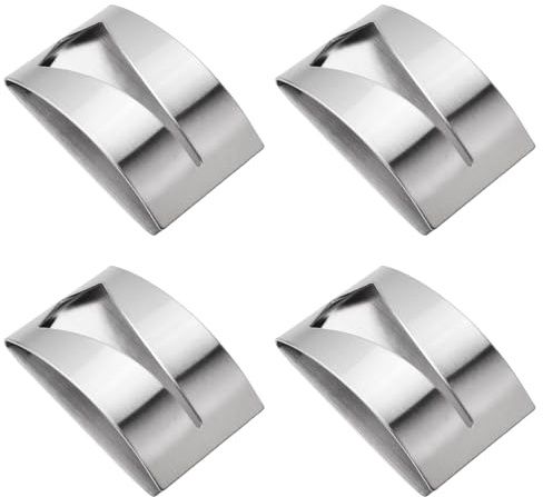 MOROBOR 4 Stück selbstklebender Metall-Geschirrtuchhalter, Silber, Wandhalterung, Handtuchhaken, Geschirrtuchhalter für Bad, Küche, kein Bohren erforderlich