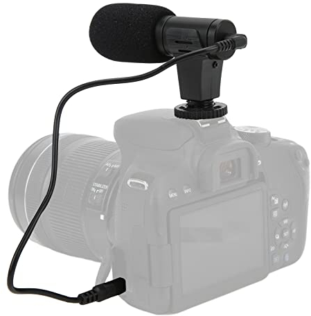 Microphone Vidéo Universel pour Smartphones, Appareils Photo Reflex Numériques et Caméscopes Microphone - Microphone pour Appareil Photo, Griffe Porte-froid à Vis 1/4 Pouce,