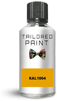 RAL1004 Gold Yellow Enamel Gloss Touch Up Paint with Brush for Wood Ceramic Metal Plastic PVC Interior