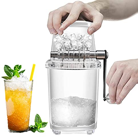 WJYLM Tritaghiaccio in plastica Bianca - Tritaghiaccio per Cocktail, tritaghiaccio Manuale, Uso Domestico - Ottimo per Cocktail Mojito