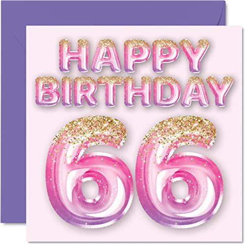 Stuff4 Geburtstagskarte zum 66. Geburtstag für Frauen