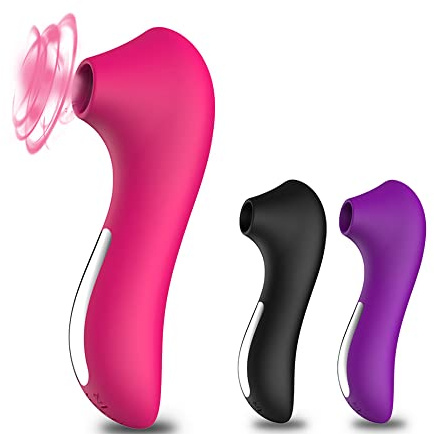 Xuomt Klitoris-Saugvibrator - Klitoris-Sauger mit 10 Frequenzen| Wasserdicht aufladbarer Nippel Stimulator Wasserdicht G-Punkt-Stimulation Auflege-Vibrator für Paare und Frauen (Schwarz)