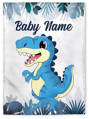 LDFHOIN Babydecke mit Namen und Datum Flanell personalisierte kuscheldecke Baby Geschenke Geburt 70 x 100 cm (75 x 100 cm + Personalisierung)