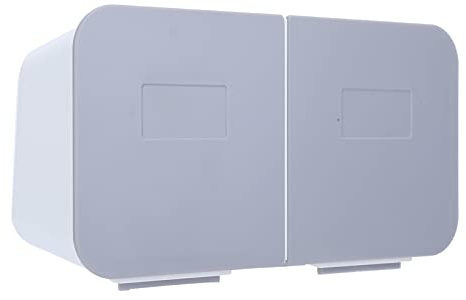 Mwrode Scatola Porta Bastoncini di Cotone Scatola per Trucchi Montata a Parete Coperchio Ribaltabile Contenitore Organizer in Cotone Lavabile Rimovibile per Bagno(Grigio)