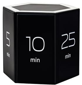 ERICAT Temporizador De Cubo Multifunción, Temporizador De Cubo Digital De 6 Caras con Pantalla LED, Múltiples Opciones Digitales Facetadas Y Tiempo Preestablecido Editable, para Estudiar, Cocinar