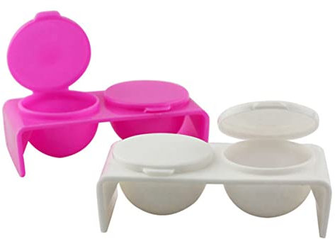 FRCOLOR Nail Art Liquid Cup Set Double Hole Manicure Cup with Lids for Gel Dipping