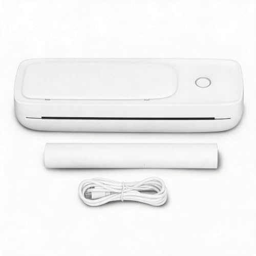 Tintenloser Drucker für US Letter, A4, A5, 2, 3, 4 Zoll Thermopapier, Kleiner Kabelloser Drucker, 203 Dpi Klarer Druck, Tragbarer Kabelloser Kompaktdrucker für Papier mit Einer