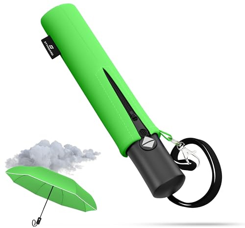 STYNGARD Regenschirm automatik Kinder mit Sicherheitsreflektoren - Kinder Regenschirm Mädchen/Junge - Automatik Kinderschirm Schulranzen Modell - ROTTERDAM