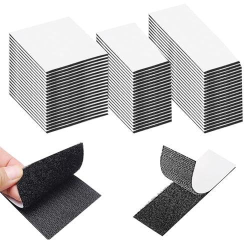 Pumuky 45 pezzi - Nastro in velcro autoadesivo, extra forte, con velcro per cucire, non è necessario praticare fori, velcro su entrambi i lati per pareti, pavimenti, porte in plastica (3 misure)