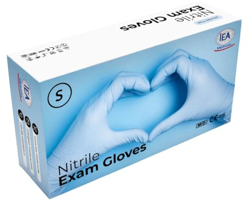 IEA Medical Nitrilhandschuhe blau S, Einweghandschuhe, latexfrei&puderfrei | Reißfeste Einmalhandschuhe nach EN 455-1/2/3/4, AQL 1,5, biokompatibel – Medizinprodukt für Pflege, Haushalt & Werkstatt