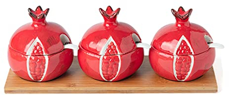 Sucrier en céramique avec couvercle et cuillère, sucrier à fruits avec couvercle et cuillère, boîtes à sucre à café en céramique colorées, pot à sucre, pot à épices, pot à sel, boîte d'assaisonnement,