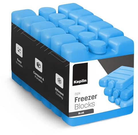 KEPLIN Lot de 6 Blocs de congélation pour la Famille – Planches à Glace réutilisables durables – Glacière Portable pour Garder Les Aliments, Les Boissons, Les boîtes à déjeuner au Frais Pendant des