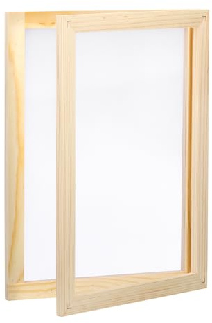 PATIKIL A4 Sizes Wooden Paper Making Screen, 11.8 x 8.3 Inch 2 in 1 Paper Making Mould and Deckle Papermaking Supplies Frame for Paper Making DIY Crafts, Wood Color