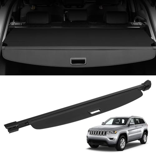 VEVOR Copertura Retrattile per Bagagliaio, Copertura Impermeabile Bagagliaio per Jeep Grand Cherokee 2 file 2022-2024, Copertura Bagagliaio Posteriore Resistente ai Raggi UV Lega di Alluminio, Nero