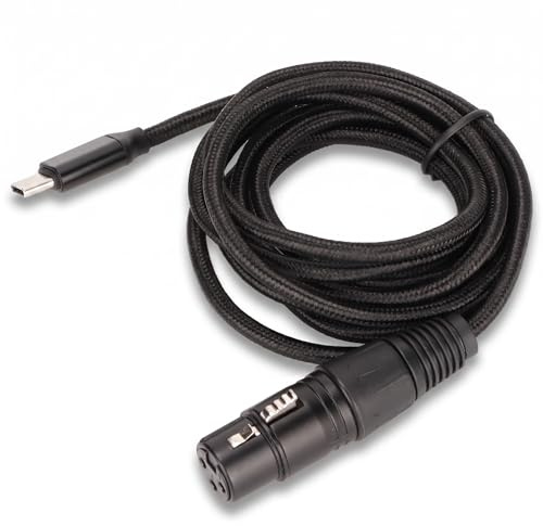 XLR to USB Cable, XLR to USB C, USB C to XLR Female Cable Low Noise HiFi Plug and Play USB C Microphone Cable for (3 Meters)