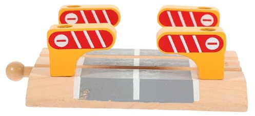 KOMBIUDA Wooden Train Track Accessories Trains Compatible Diy Railing Barrier Model for Boys