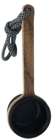 Cuchara de medición de café molido con mango de madera, cuchara de café, herramienta de medición de café, textura metálica, accesorios para cafetera