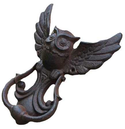 WHAMVOX 1stück Antiker Türklopfer Im Vintage-stil Gusseisen Mit Eulen-design Für Garten Und Haustür Für Chinesische Türen Villen Und Rustikale Einrichtungen Inkl Schrauben