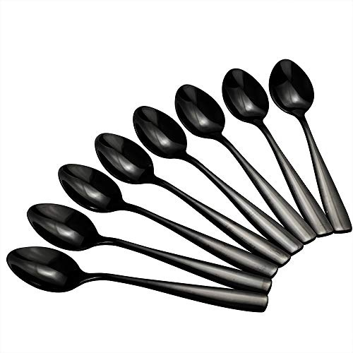 Teyyvn Teaspoons Set of 16, Stainless Steel Tea Spoons, Black, F