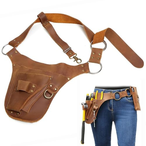 Garden Tool Organizer, Garden Tool Belt, Portable Heavy Duty PU Leather Organizer, Multi-Functional Gardening Pouch for Women Men Gardeners, Gardening Belt