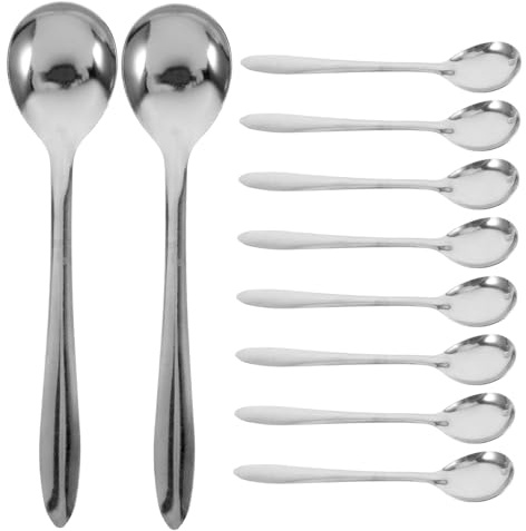 HEALSOPTHY 100 pezzi da in Inossidabile Mini Cucchiai da Tè Ergonomici Lavabili in Lavastoviglie per Bar Ristoranti e Dessert