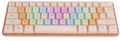 Sxhlseller Snyggt Trådbundet Tangentbord med RGB-mekanik, 61 Nycklar och Färgblockerande Knappsatsdesign för PC-spel, Justerbara Ljusstyrkanivåer