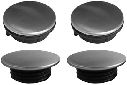 Couvercle de Trou D’évier Cuisine, 4 Pièces, Acier Inoxydable | Diamètre D’installation 25 à 30mm, Étanchéité, Pose Facile, Finition Argentée Cuisine